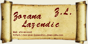Zorana Lazendić vizit kartica